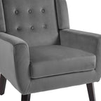 Fauteuils d'appoint capitonnés en velours, lot de 2