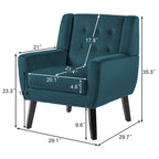 Fauteuils d'appoint capitonnés en velours, lot de 2
