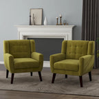 Fauteuils d'appoint capitonnés en velours, lot de 2