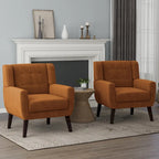 Fauteuils d'appoint capitonnés en velours, lot de 2