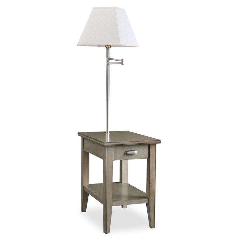 Table d'appoint Leick Home Laurent avec lampe pivotante et tiroir
