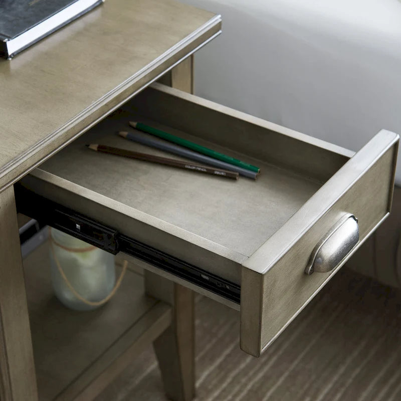 Table d'appoint Leick Home Laurent avec lampe pivotante et tiroir