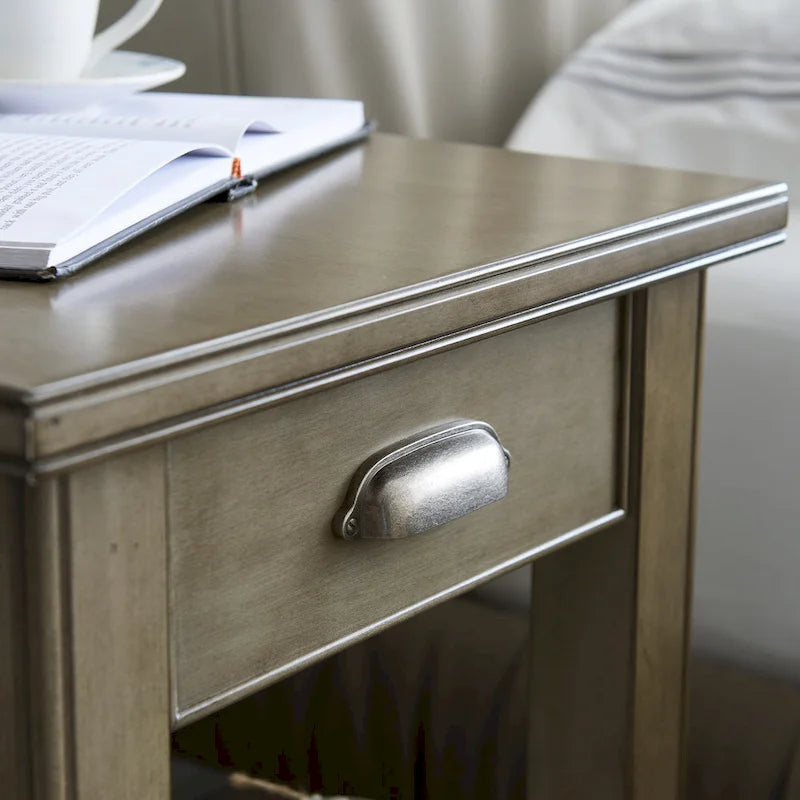Table d'appoint Leick Home Laurent avec lampe pivotante et tiroir