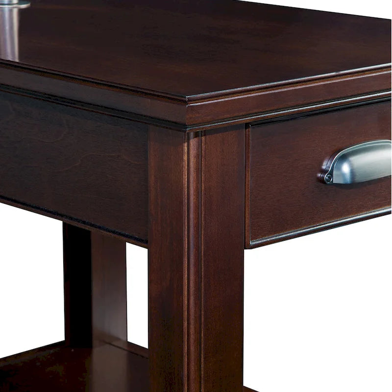 Table d'appoint Leick Home Laurent avec lampe pivotante et tiroir
