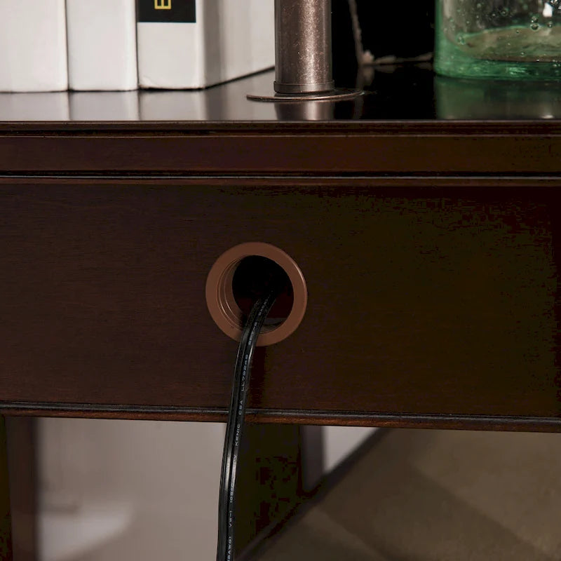 Table d'appoint Leick Home Laurent avec lampe pivotante et tiroir