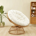 Fauteuil pivotant Papasan d'extérieur en osier jaune Cozywor