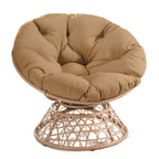 Fauteuil pivotant Papasan d'extérieur en osier jaune Cozywor