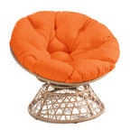 Fauteuil pivotant Papasan d'extérieur en osier jaune Cozywor