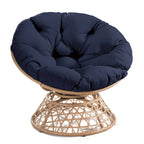 Fauteuil pivotant Papasan d'extérieur en osier jaune Cozywor