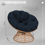 Fauteuil pivotant Papasan d'extérieur en osier jaune Cozywor