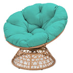 Fauteuil pivotant Papasan d'extérieur en osier jaune Cozywor