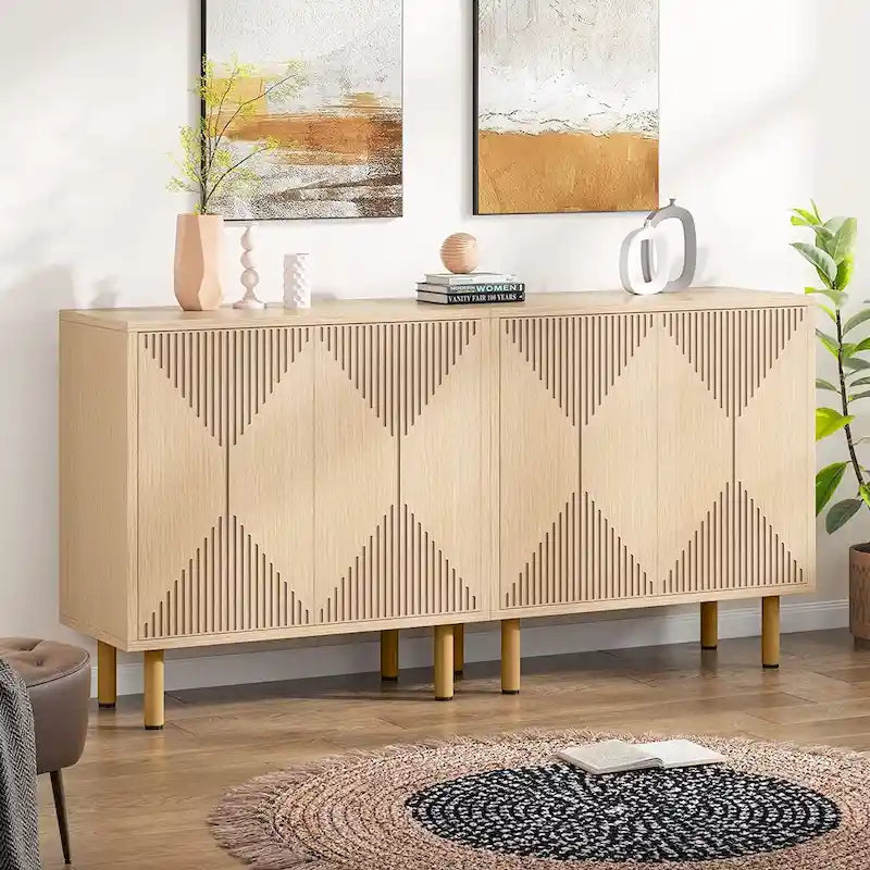Buffet de rangement blanc de 58 pouces