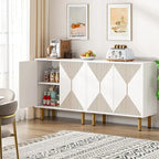 Buffet de rangement blanc de 58 pouces