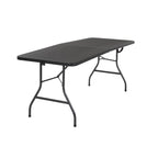 Table pliante en deux de 6 pieds, blanc/noir, 6 places