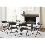 Table pliante en deux de 6 pieds, blanc/noir, 6 places