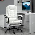 Fauteuil de bureau massant à dossier haut, inclinable, blanc / marron / noir, 1 personne