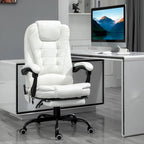 Fauteuil de bureau massant à dossier haut, inclinable, blanc / marron / noir, 1 personne