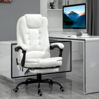 Fauteuil de bureau massant à dossier haut, inclinable, blanc / marron / noir, 1 personne