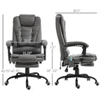 Fauteuil de bureau massant à dossier haut, inclinable, blanc / marron / noir, 1 personne