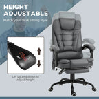Fauteuil de bureau massant à dossier haut, inclinable, blanc / marron / noir, 1 personne
