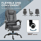 Fauteuil de bureau massant à dossier haut, inclinable, blanc / marron / noir, 1 personne