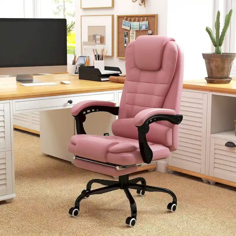 Fauteuil de bureau massant à dossier haut, inclinable, blanc / marron / noir, 1 personne