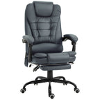 Fauteuil de bureau massant à dossier haut, inclinable, blanc / marron / noir, 1 personne