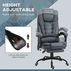 Fauteuil de bureau massant à dossier haut, inclinable, blanc / marron / noir, 1 personne