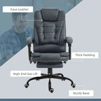 Fauteuil de bureau massant à dossier haut, inclinable, blanc / marron / noir, 1 personne