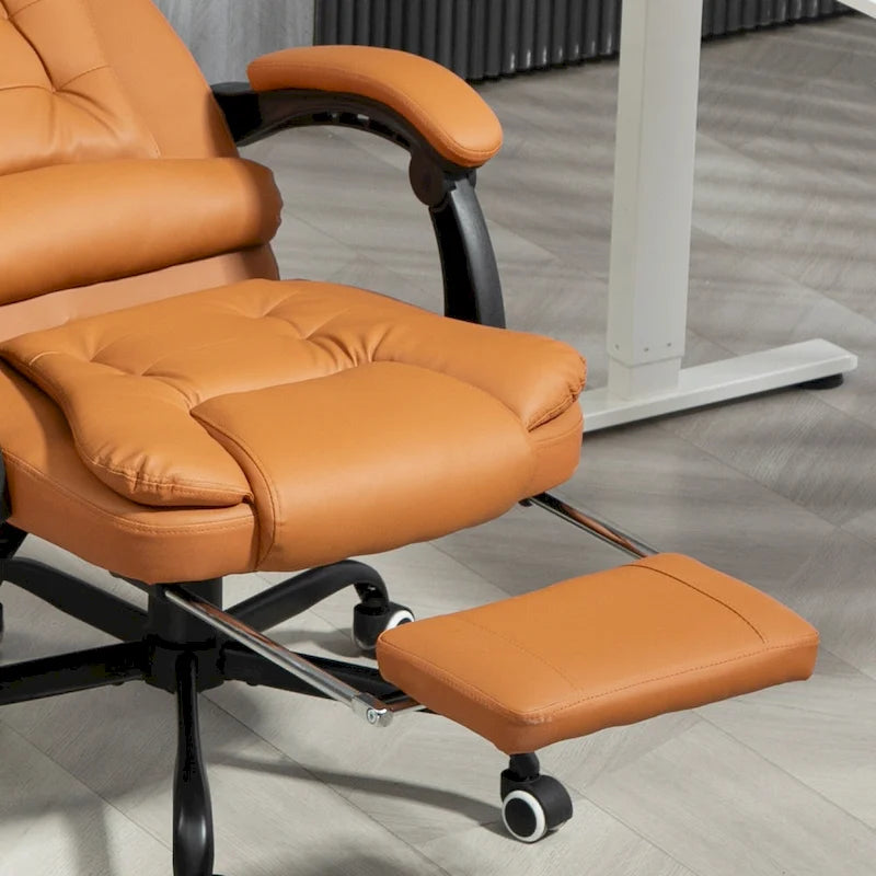 Fauteuil de bureau massant à dossier haut, inclinable, blanc / marron / noir, 1 personne