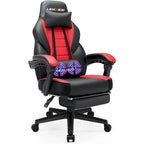 Fauteuil de jeu style course avec repose-pieds, multicolore, siège unique, capacité de 136 kg