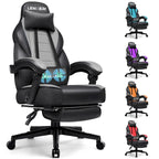 Fauteuil de jeu style course avec repose-pieds, multicolore, siège unique, capacité de 136 kg