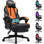 Fauteuil de jeu style course avec repose-pieds, multicolore, siège unique, capacité de 136 kg