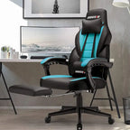 Fauteuil de jeu style course avec repose-pieds, multicolore, siège unique, capacité de 136 kg
