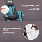 Fauteuil de jeu style course avec repose-pieds, multicolore, siège unique, capacité de 136 kg