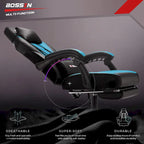 Fauteuil de jeu style course avec repose-pieds, multicolore, siège unique, capacité de 136 kg