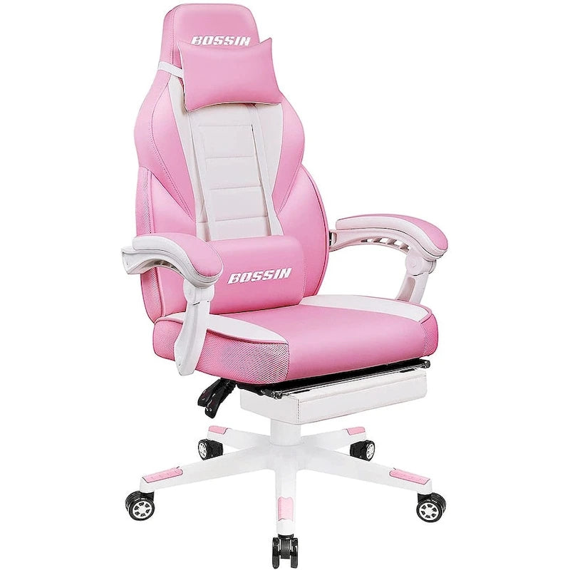 Fauteuil de jeu style course avec repose-pieds, multicolore, siège unique, capacité de 136 kg