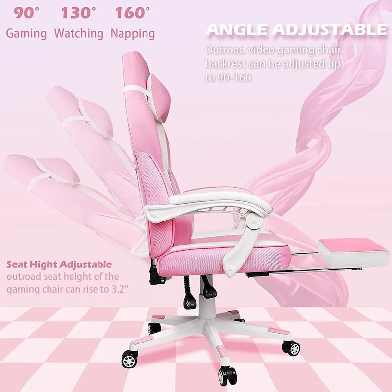 Fauteuil de jeu style course avec repose-pieds, multicolore, siège unique, capacité de 136 kg
