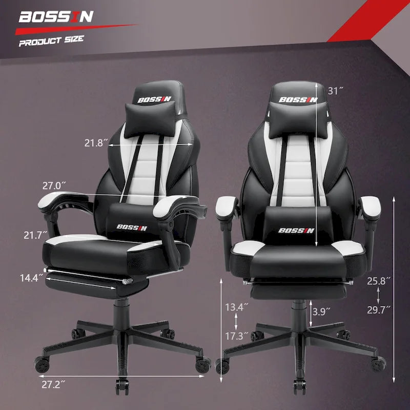 Fauteuil de jeu style course avec repose-pieds, multicolore, siège unique, capacité de 136 kg