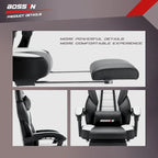 Fauteuil de jeu style course avec repose-pieds, multicolore, siège unique, capacité de 136 kg