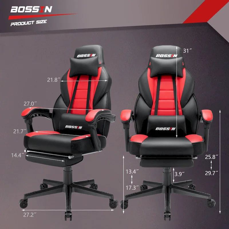 Fauteuil de jeu style course avec repose-pieds, multicolore, siège unique, capacité de 136 kg