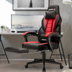 Fauteuil de jeu style course avec repose-pieds, multicolore, siège unique, capacité de 136 kg