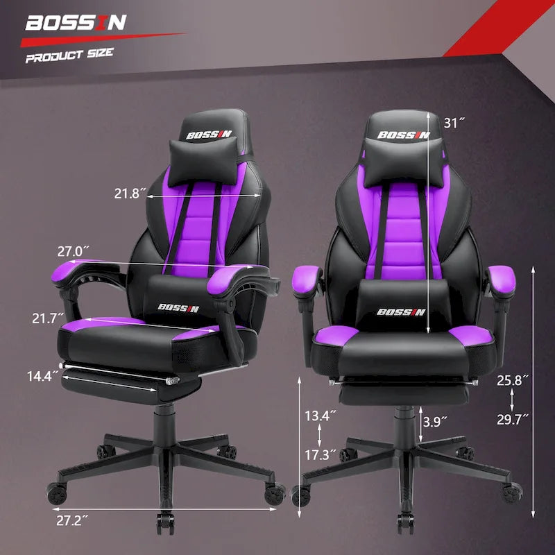 Fauteuil de jeu style course avec repose-pieds, multicolore, siège unique, capacité de 136 kg