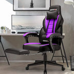 Fauteuil de jeu style course avec repose-pieds, multicolore, siège unique, capacité de 136 kg