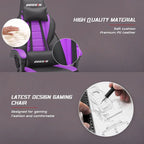 Fauteuil de jeu style course avec repose-pieds, multicolore, siège unique, capacité de 136 kg