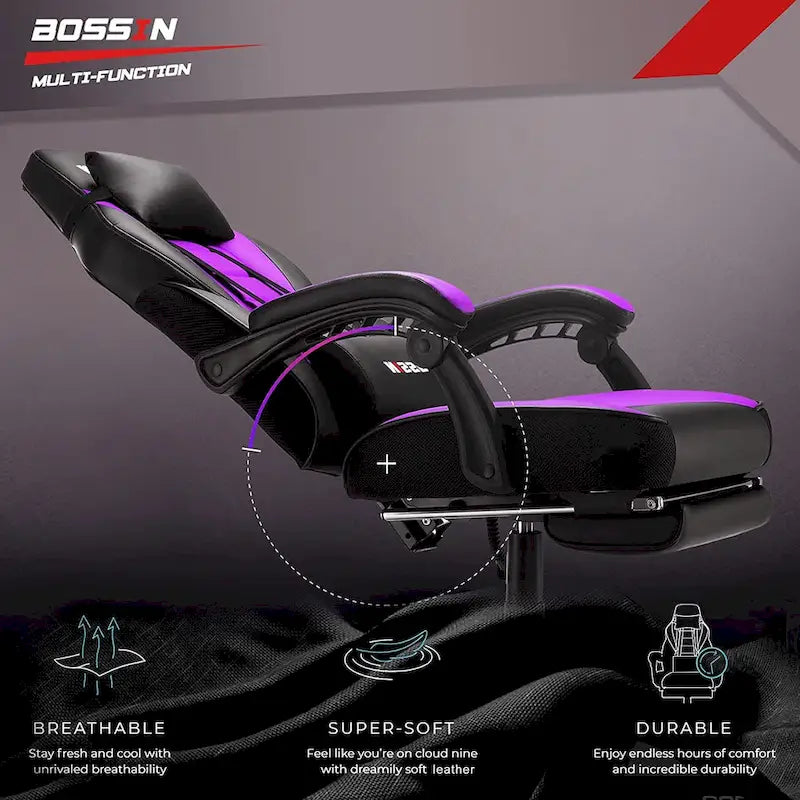 Fauteuil de jeu style course avec repose-pieds, multicolore, siège unique, capacité de 136 kg