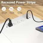 Bureau d'ordinateur en forme de L avec station de charge, bureau d'angle réversible pour PC avec tiroir