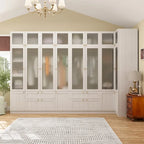 Armoire Modulable Moderne à Portes en Verre : Solution de Rangement pour Placard