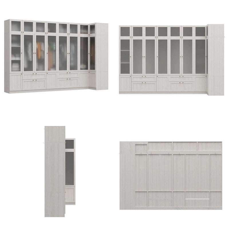 Armoire Modulable Moderne à Portes en Verre : Solution de Rangement pour Placard