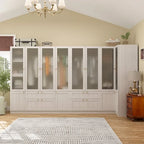 Armoire Modulable Moderne à Portes en Verre : Solution de Rangement pour Placard